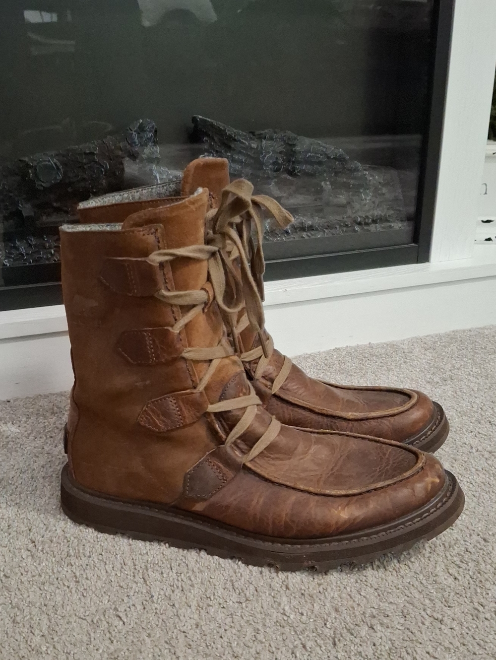 Sorel Kezar Men's Chelsea Boot Brown Leather Lace Up Waterproof Size 7